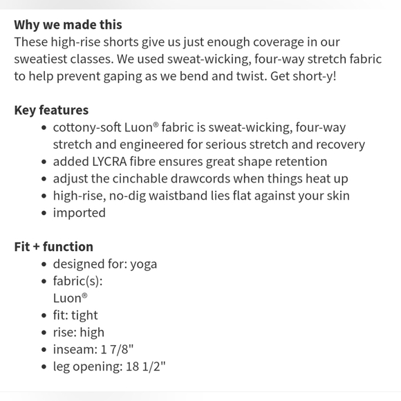 LULULEMON | Liberty tie up ruched yoga athletic high rise shorts - Picture 4 of 4